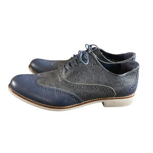 Cole Haan Women's Navy Leather Casual Wingtip Oxfords Sz 9.5 B W00898